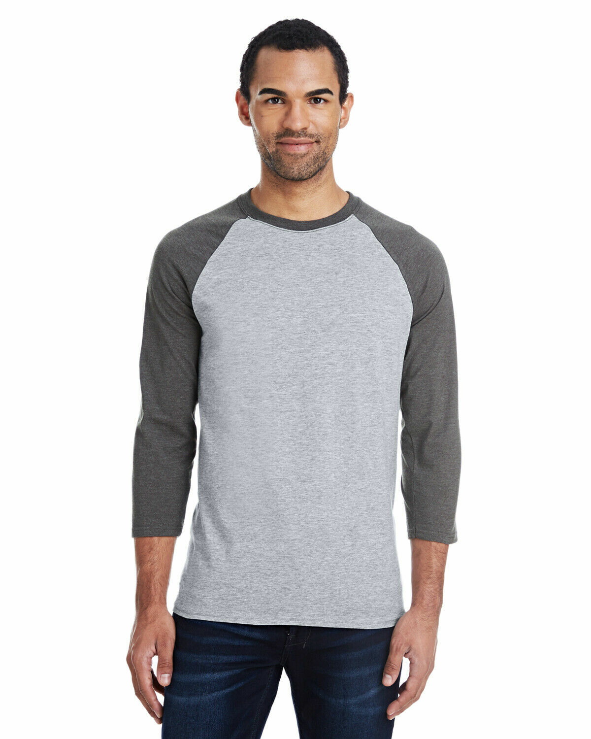 42BA Hanes Men’s 4.5 oz, 60/40 Ringspun Cotton/Polyester X-Temp Baseball T-Shirt