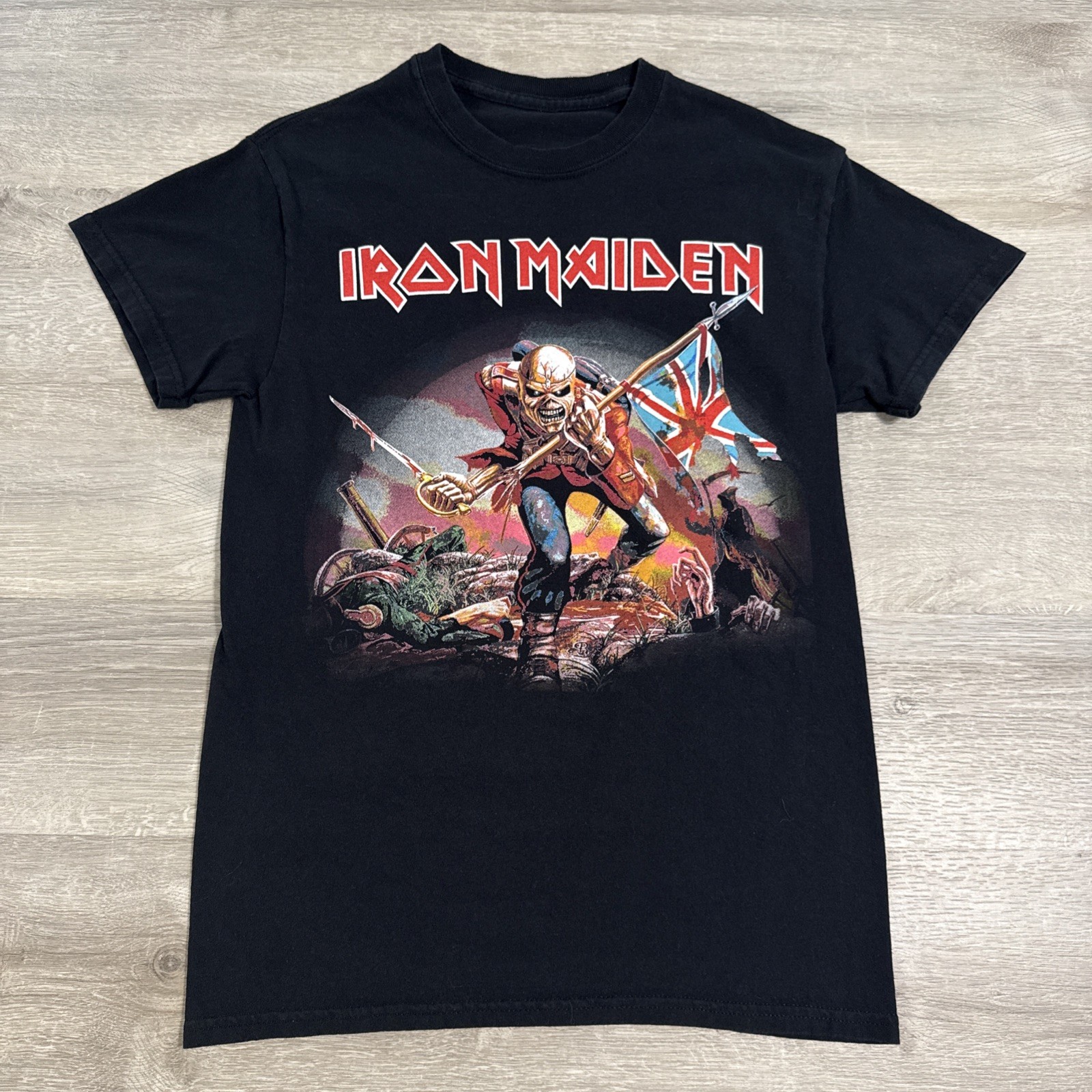 Iron Maiden Shirt The Trooper Eddie Men’s Black Tee Small Heavy Metal Band