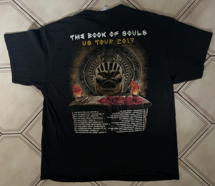 Iron Maiden Book of Souls US Tour 2017 T Shirt XL Delta Pro Weight Official Tee
