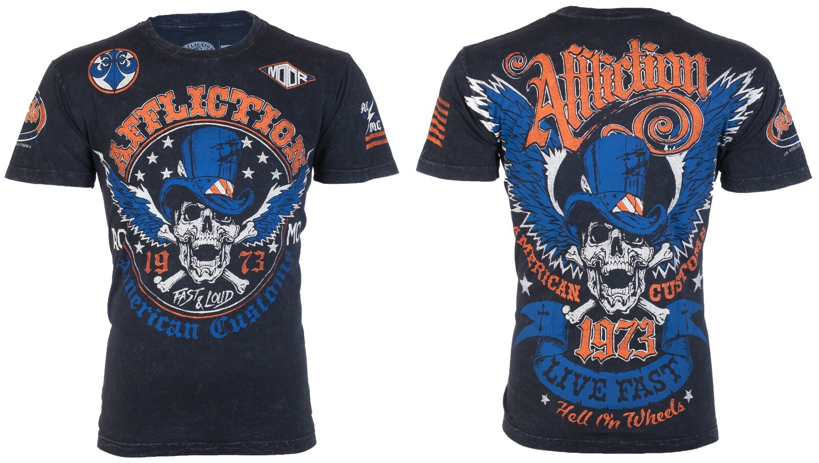 $58 AFFLICTION American Customs STRAIGHT SIX Short Sleeve Slim Fit T-shirt NWT