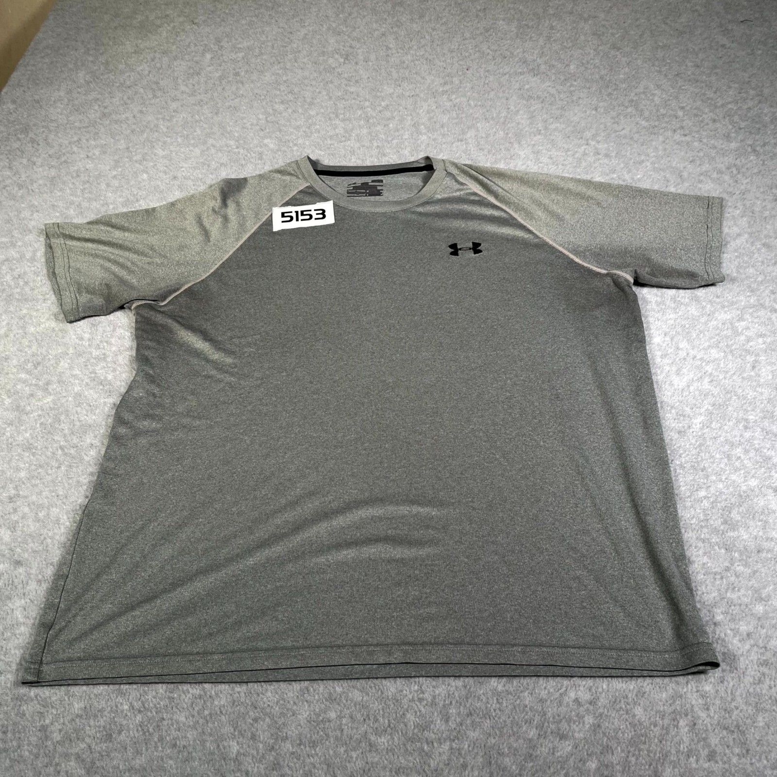 Under Armour T Shirt Mens XL Gray Logo Crew Neck Gym Casual Workout Running