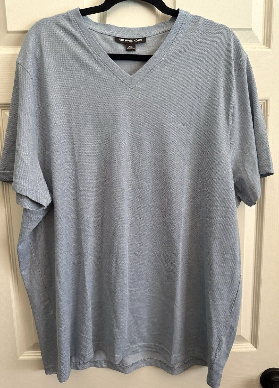 Michael Kors, Mens XXL V-Neck Tee Shirt, Chambray Short Sleeve, NWT