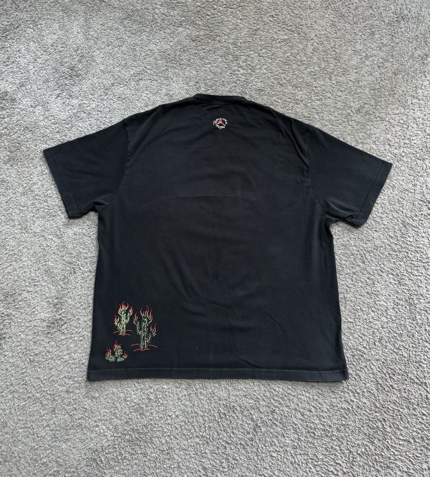 Air Jordan Flight Graphic Travis Scott Cactus Jack Beaded T-Shirt Size XXL