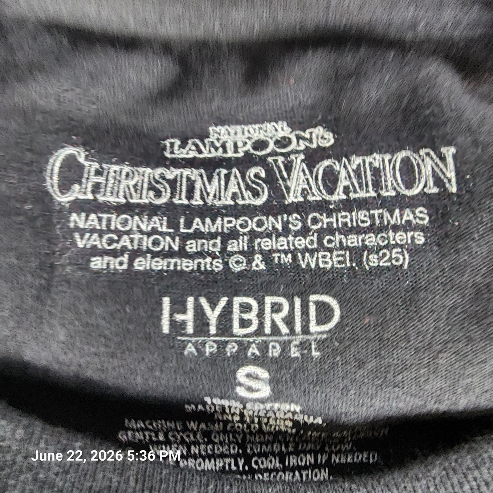 National Lampoon Christmas Vacation Graphic T-Shirt Black Men’s Small Hybrid New