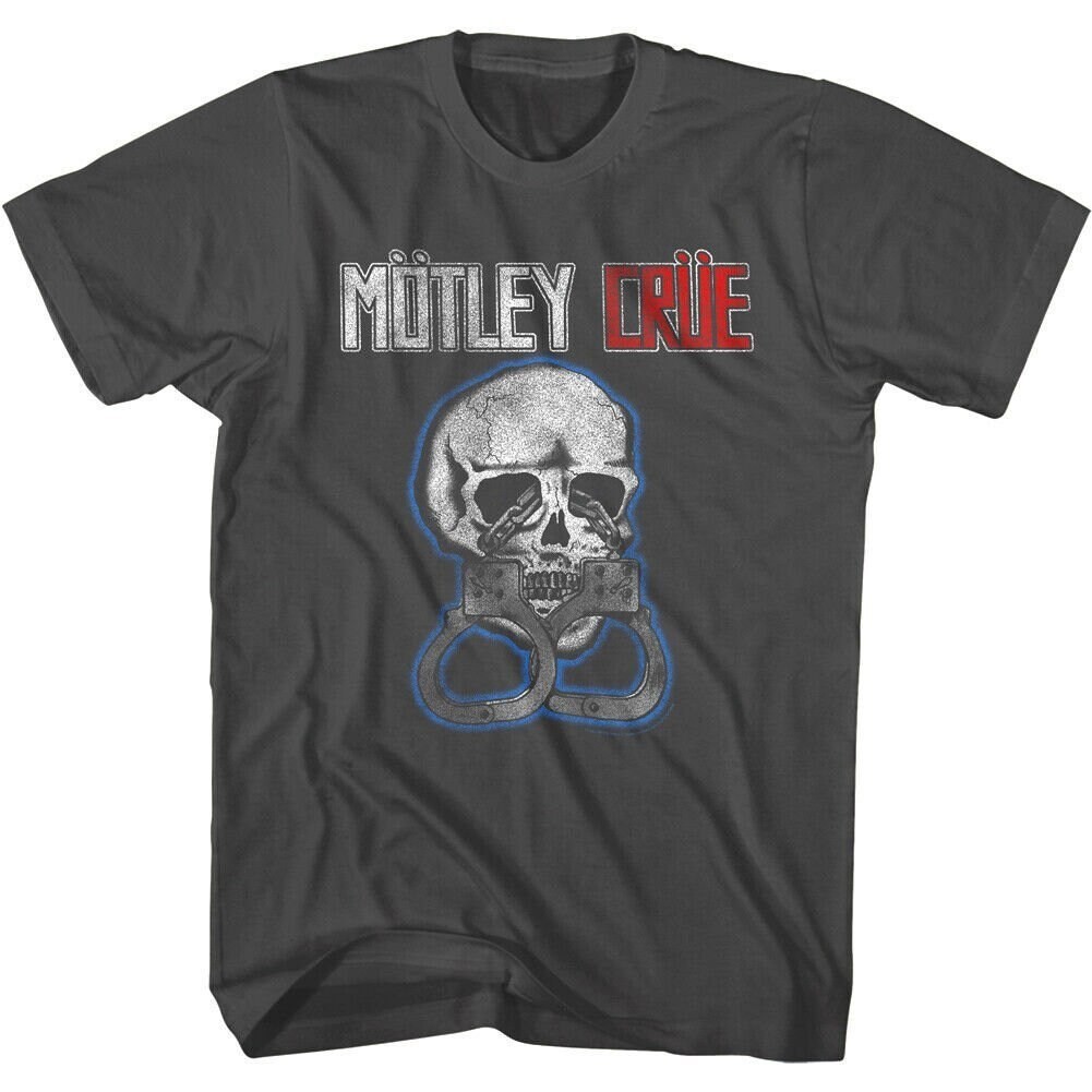 Vintage 80s Glam Metal Skull Handcuffs Inspired Graphic Tee – T530