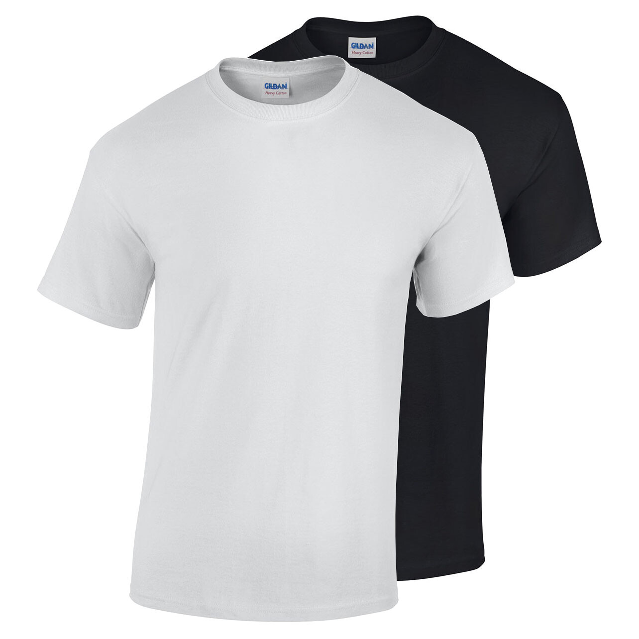 2 Pack Gildan Men’s Heavy Cotton Short Sleeve Crew Neck Classic Fit T-Shirt