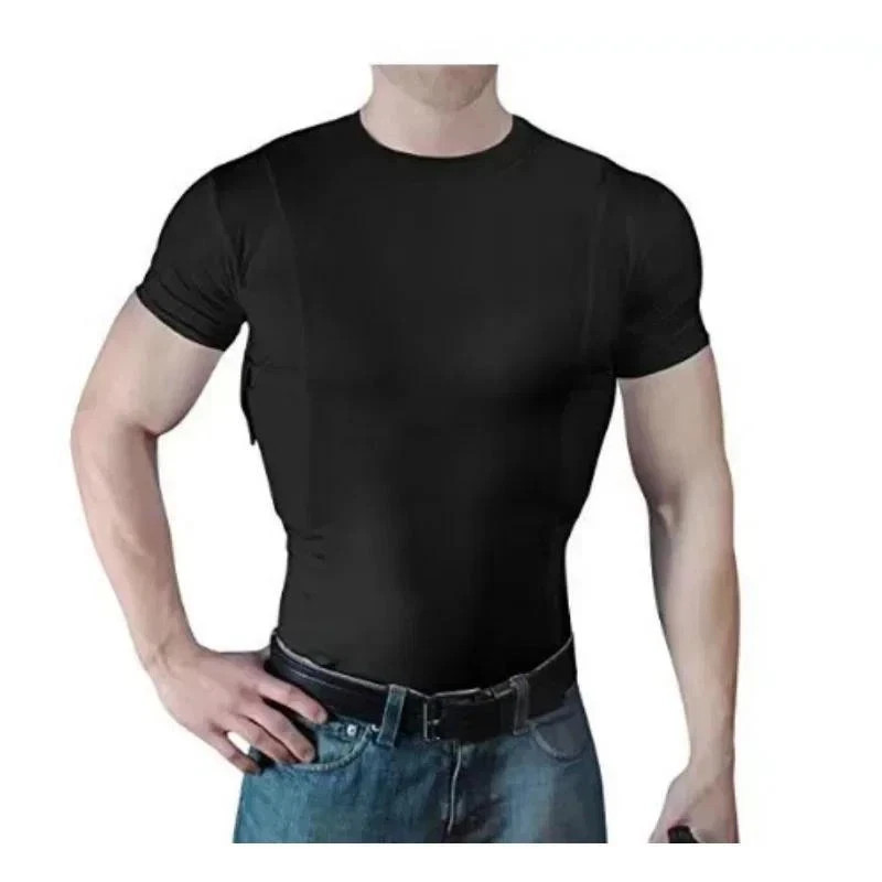 Concealment Clothes Men’S Crew Neck Undercover- Concealed Holster Carry Tops