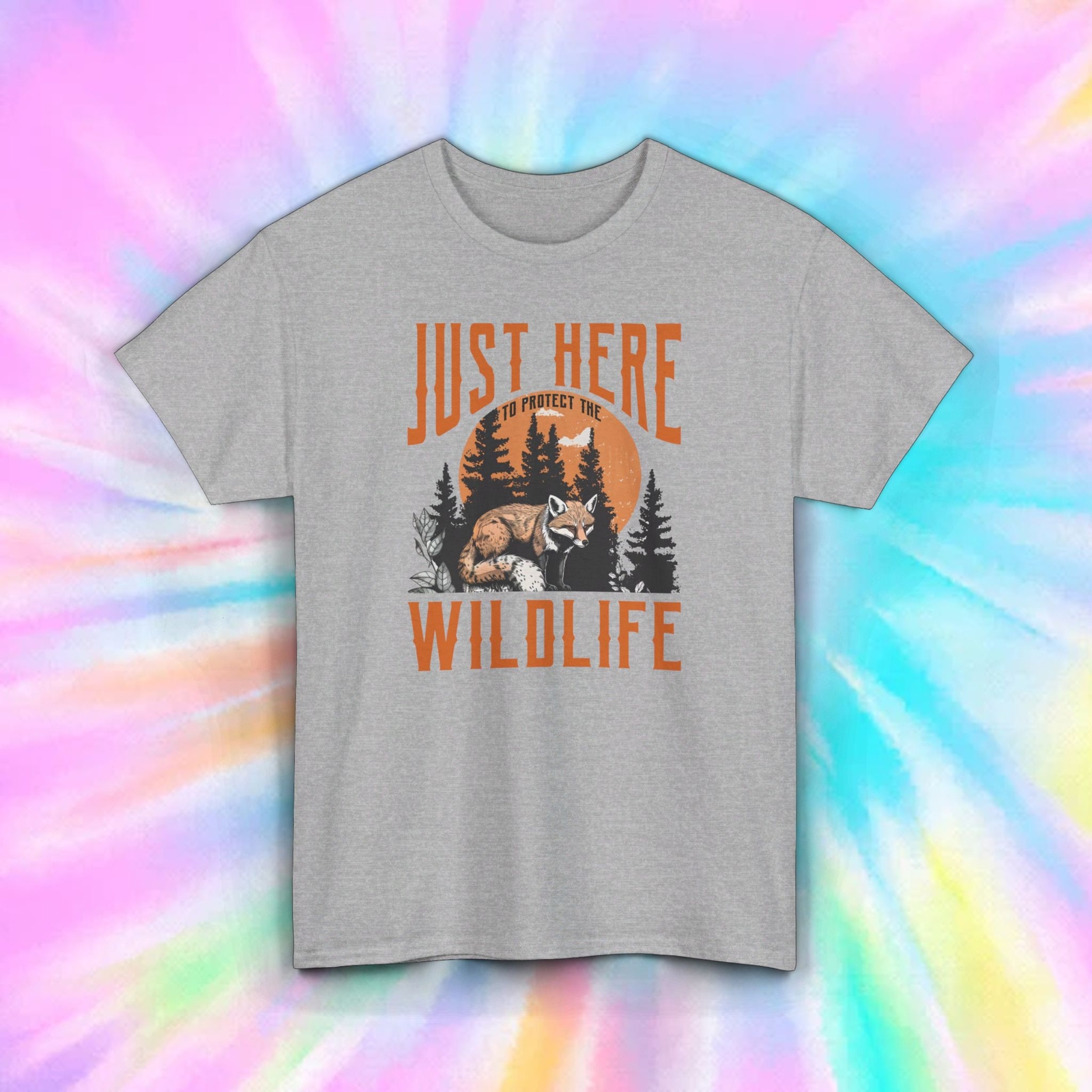 Just Here to Protect the Wildlife Shirt | Fox Nature Graphic Tee | Eco Gift S-5X