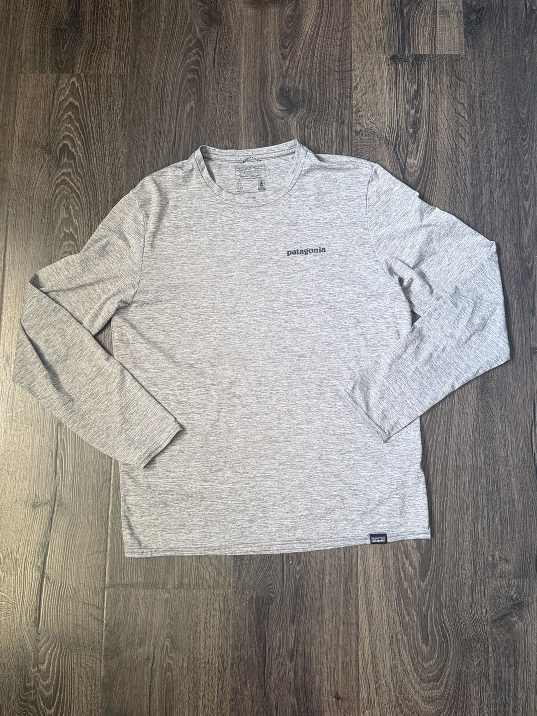 Patagonia Men’s Capilene Cool Daily Graphic Long-Sleeve Shirt in Feather Grey