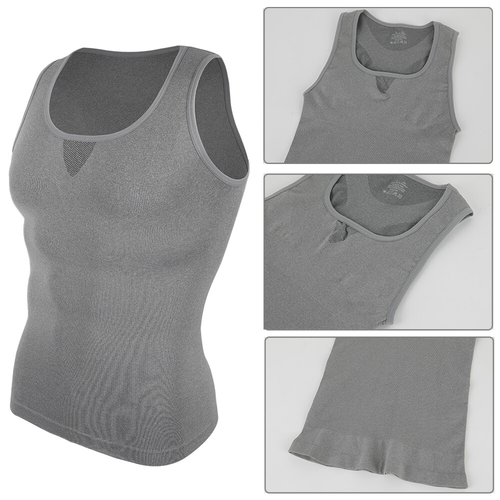Mens Slim Shaper Body Vest Chest Belly Waist For Man Boobs Compression Tank Tops