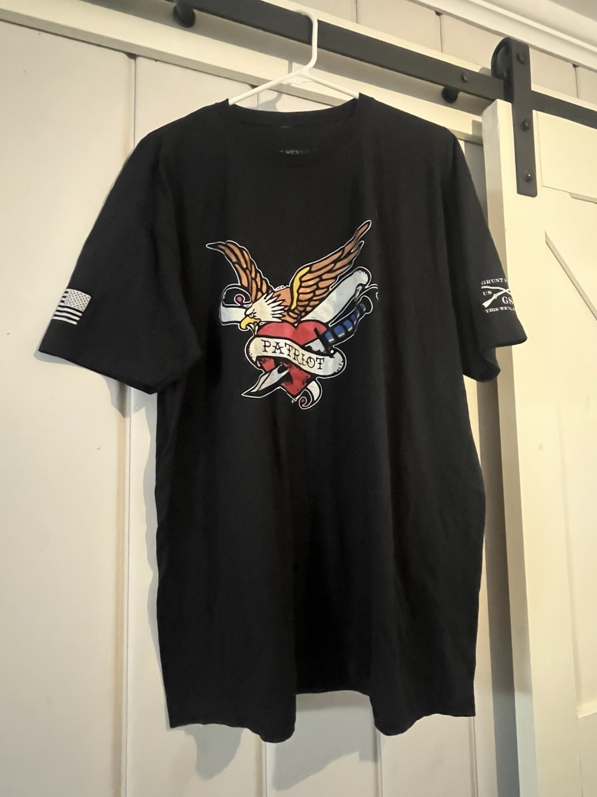 Grunt Style Patriot Eagle Men’s 2XL Black Graphic T-shirt