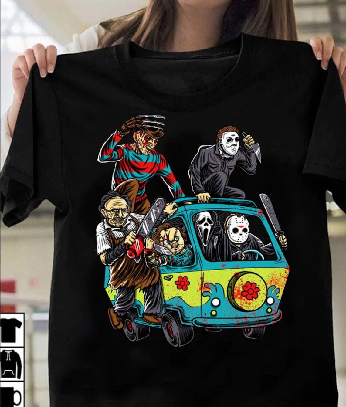 Halloween Mich…ael Myers Jason voorheen Freddy Scooby doo scary Men T-Shirt
