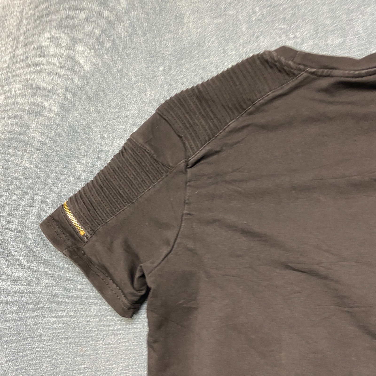 Project X Paris T-Shirt Mens Medium Black Short Sleeve Pleated Shoulder Detail