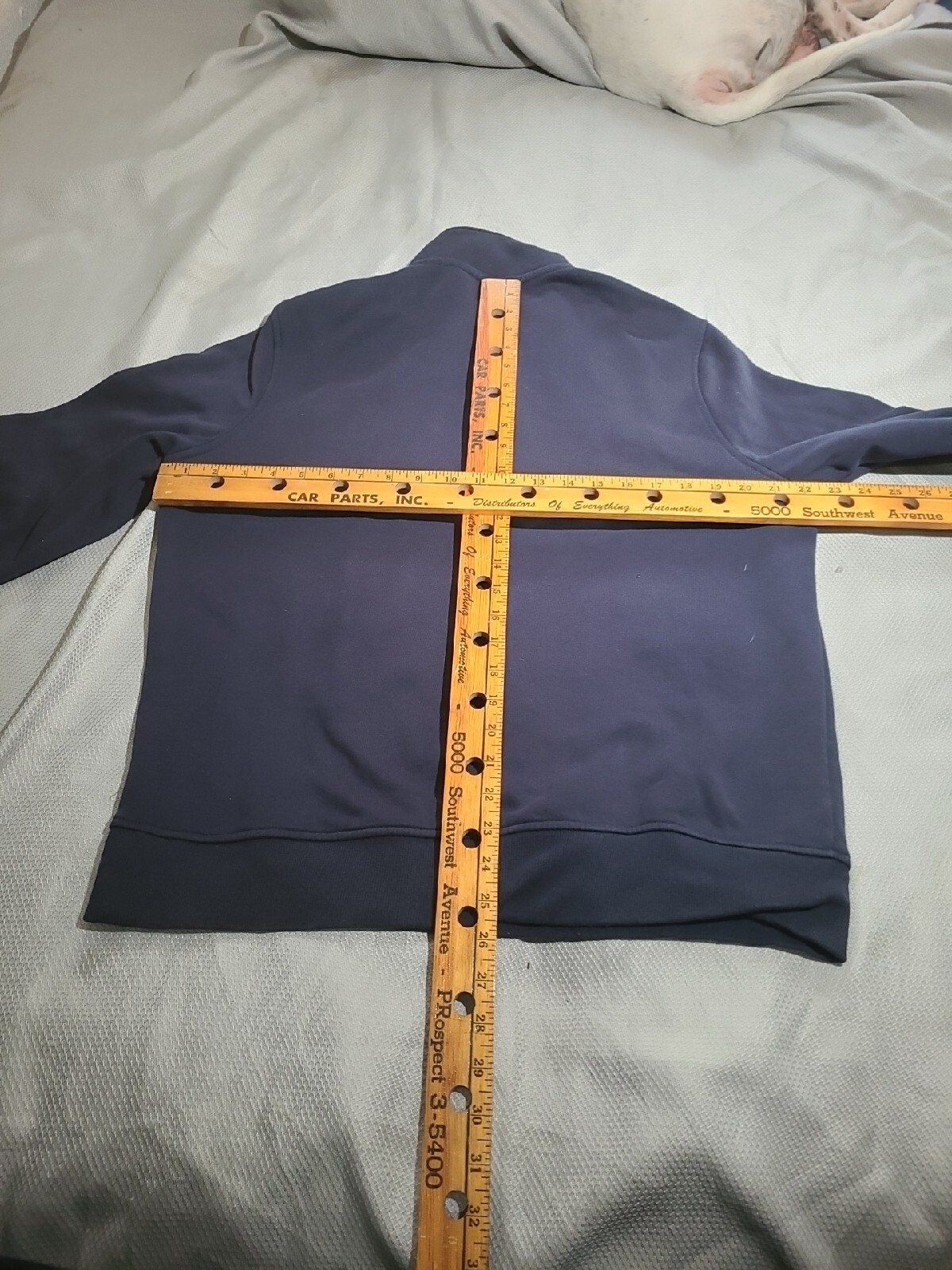 Michael Kors Shirt Mens Large Blue 1/4 Zip Mock Neck Cotton Logo Sweater Top