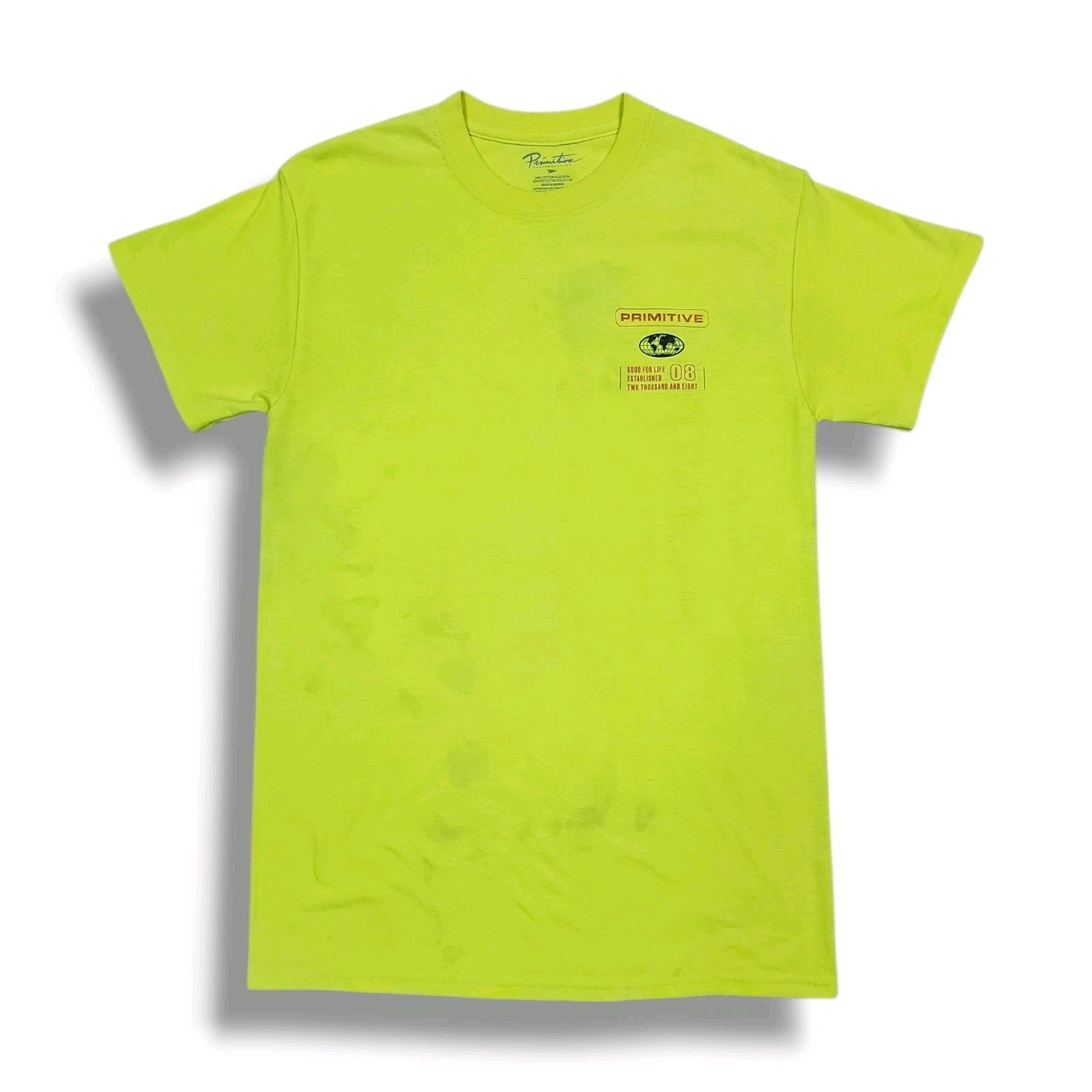 Primitive Skateboarding Short Sleeve Neon Yellow Graphic T-Shirt Men’s S