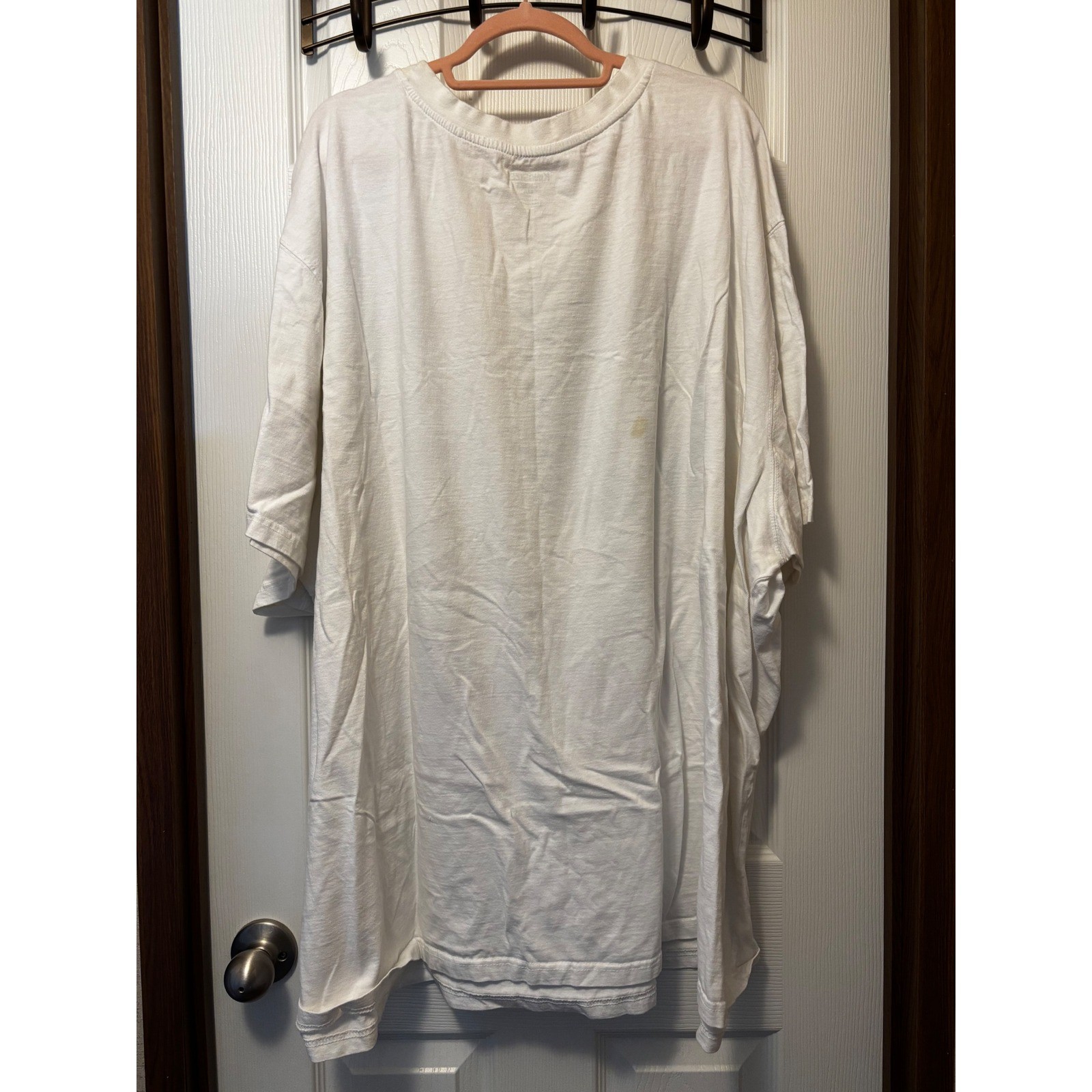 KingSize Mens 8XL White Guitar American Flag Graphic T-Shirt Big and Tall Cotton