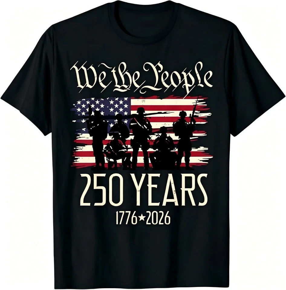 USA 250 Years Flag Tee Patriotic Independence Day Anniversary Shirt