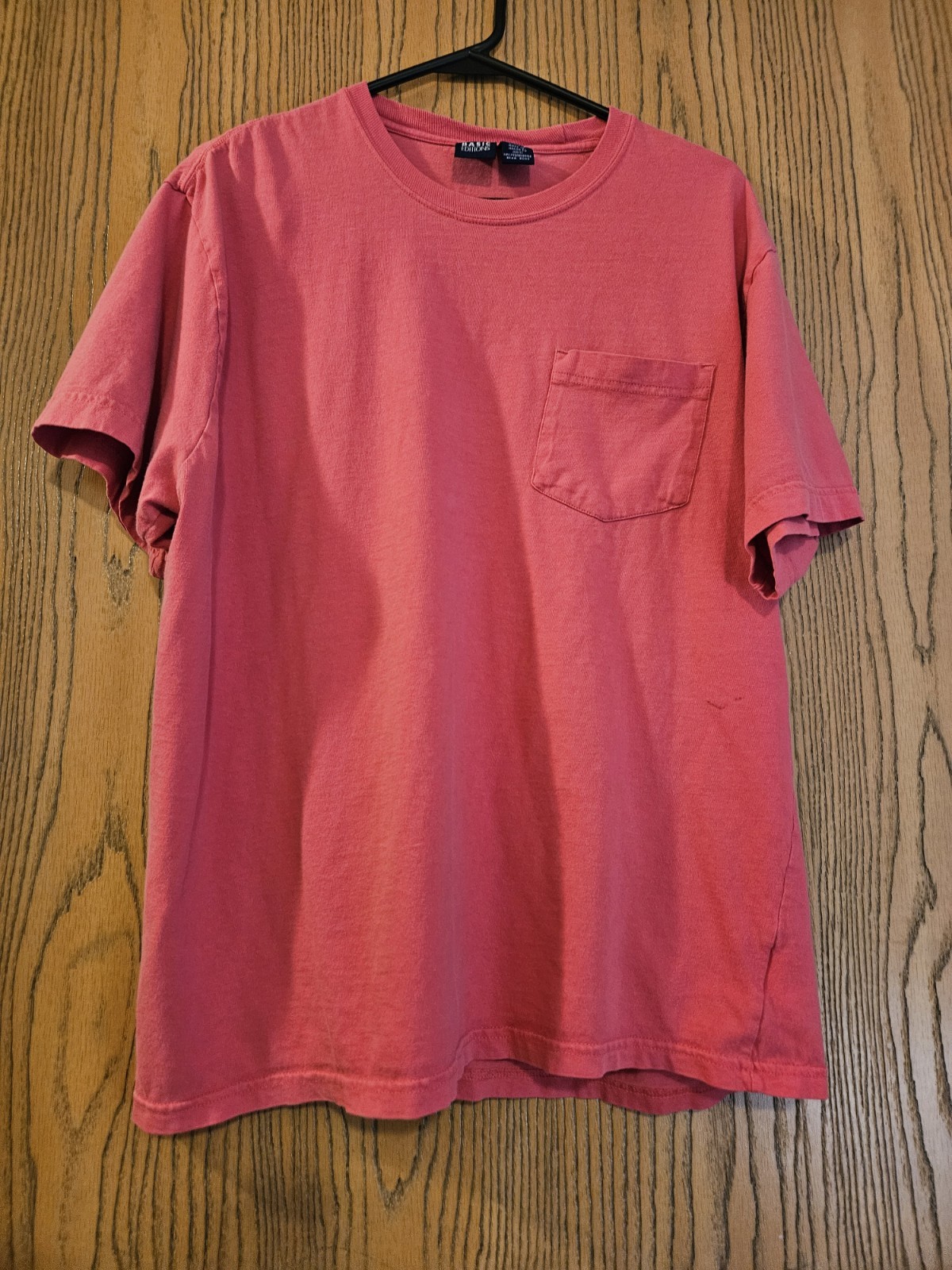 Vintage 90s Basic Editions Pocket T-Shirt | Faded Raspberry | Boxy Fit | Large