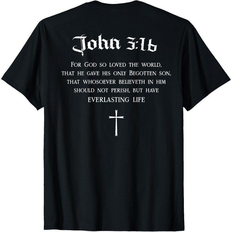 John 3:16 Christian Bible Verse Religious BACK DESIGN T-Shirt