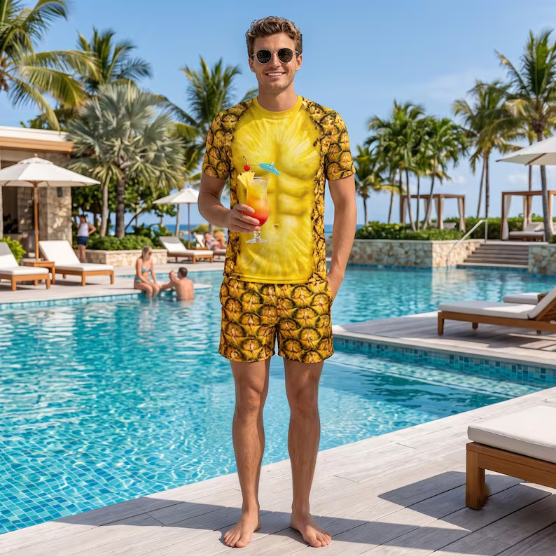 Funny Matching Summer Shirts, Fruit Graphic Tee, Beach Vacation Outfit S-5XL