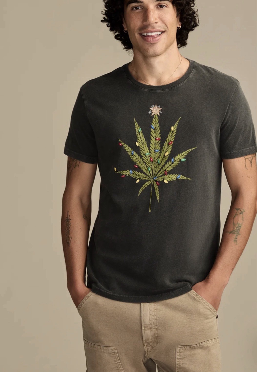 Lucky Brand Men’s High For The Holidays T-Shirt Size small $49.50