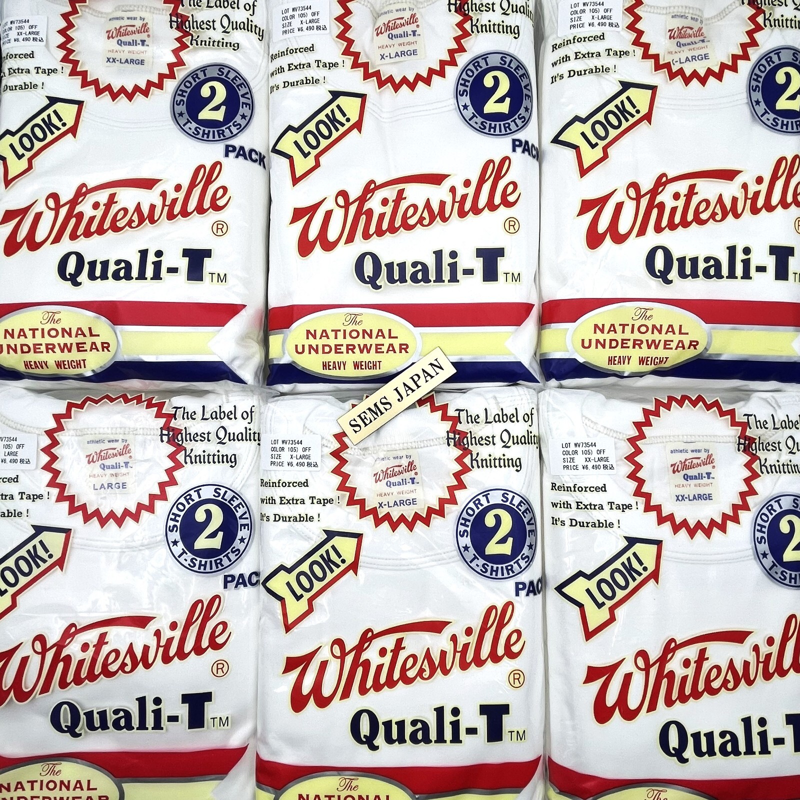 WHITESVILLE 2-PACK T-SHIRT WV73544 White Black Toyo Enterprise MADE IN JAPAN