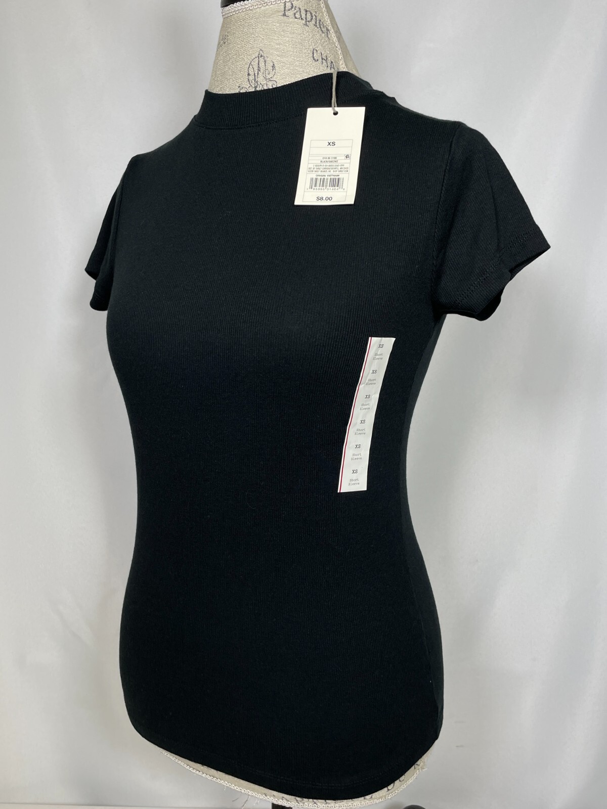 A New Day Black Cotton Blended Crew Neck T-Shirt Top Women’s SMALL NWT