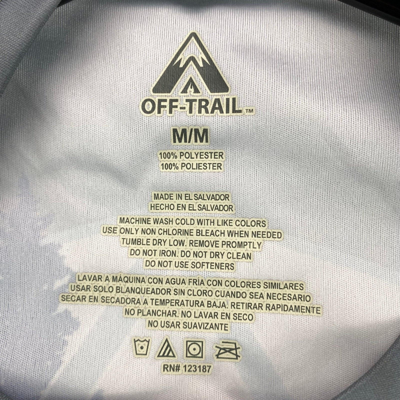 Off Trail Mens Long Sleeve T Shirt Activewear Athletic Gray Medium Spot