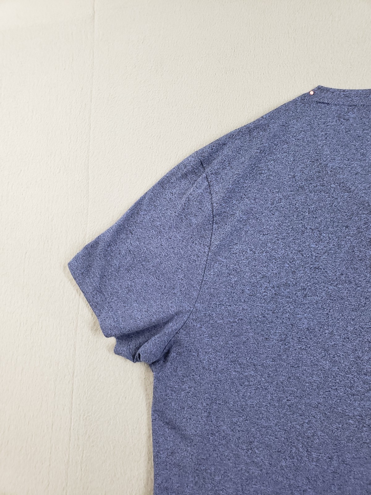 Alfani Men T Shirt L Blue Textured Henley Short Sleeve Stretch Summer Casual