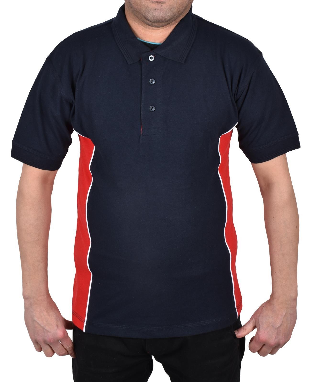 Mens Polo Shirt Heavy Work T Shirts Short Sleeve Two Tone Tee Sizes S-6XL