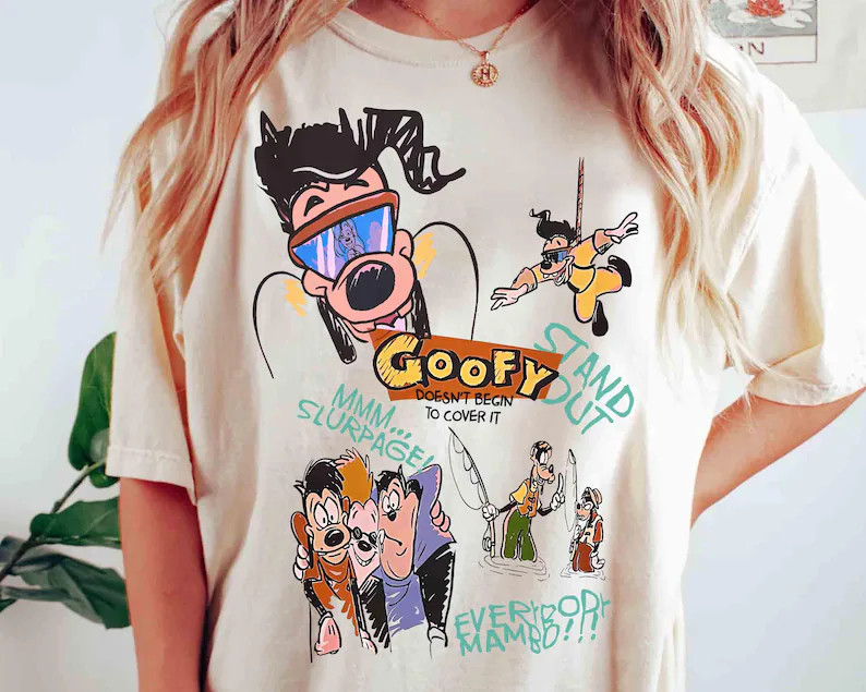 Disneyl Animal A Goofy Movie Characters Sketch T Shirt Unisex#1