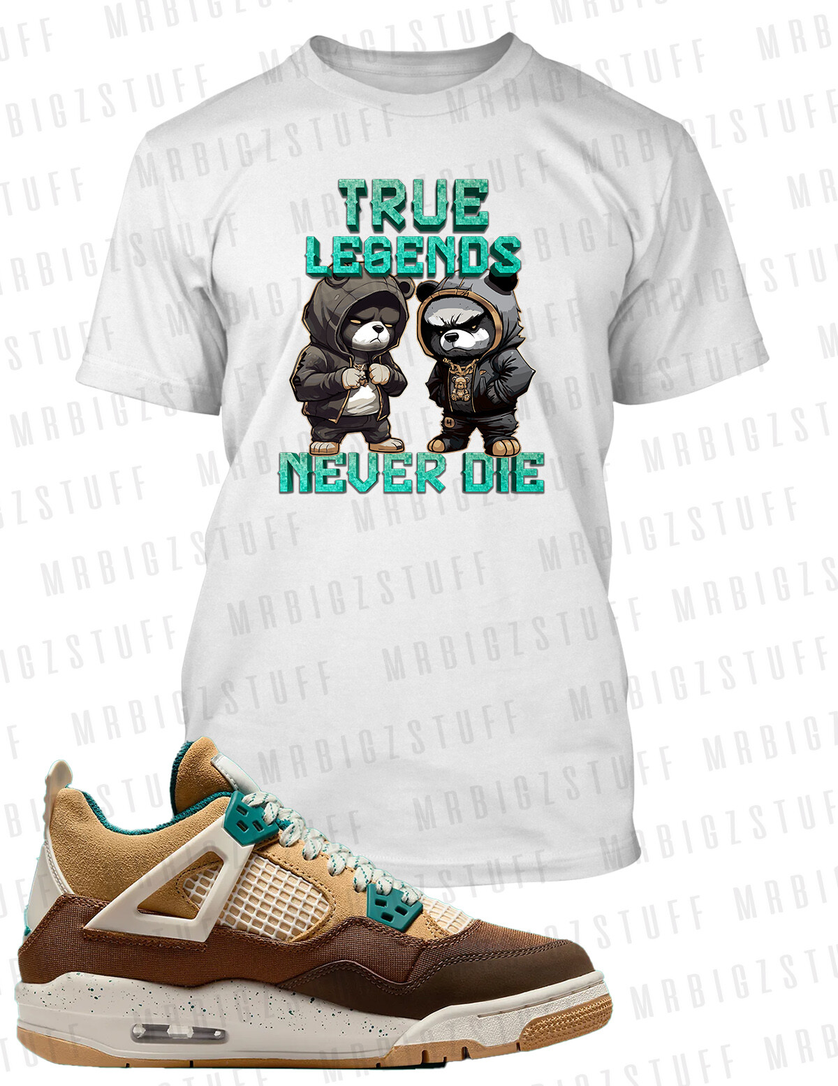 True Legends Bears Tee To Match J4 Cacao Sneaker Pro Club Shaka RTP Big Tall Sm