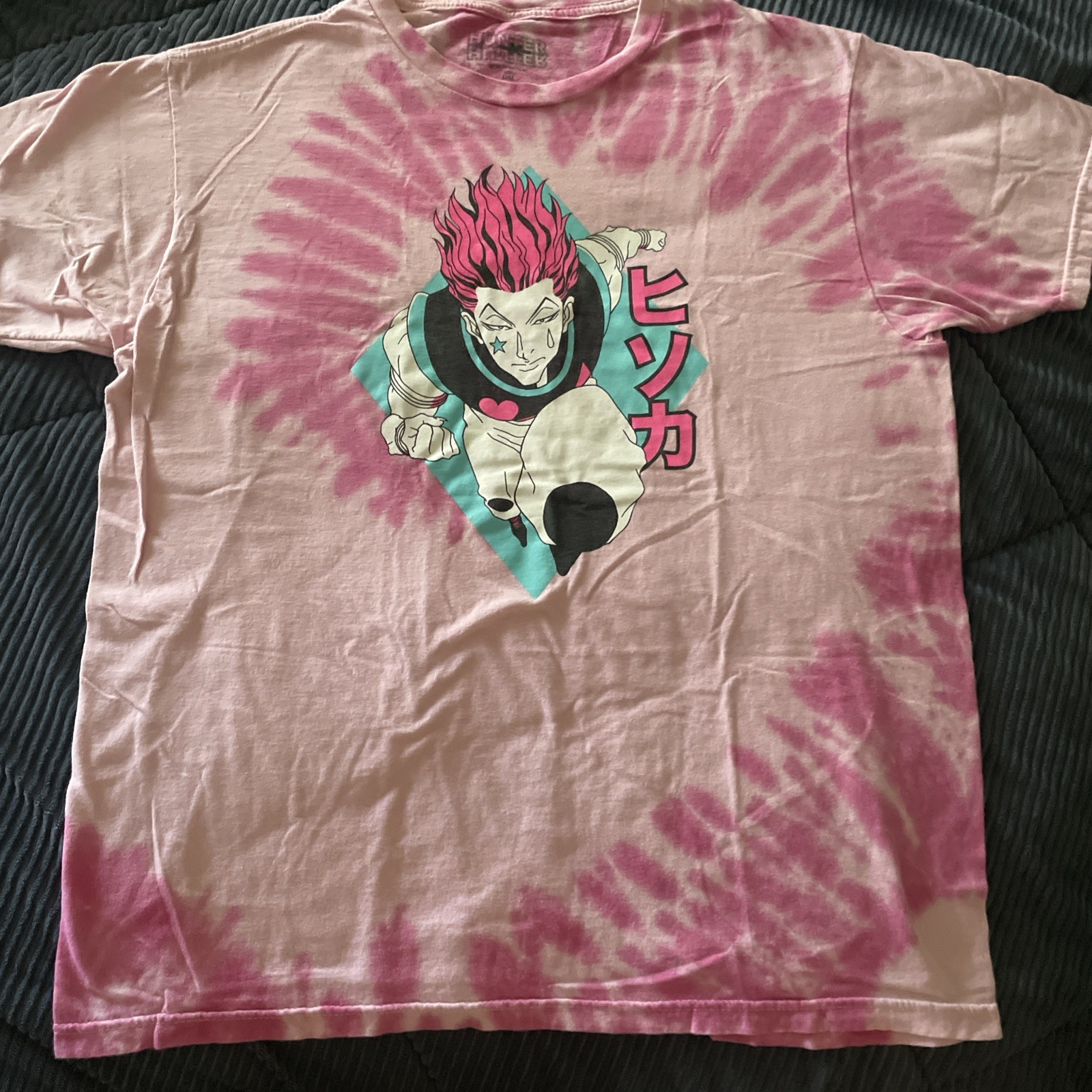 Hunter X Hunter Size M Pink Tie-Dye Anime Graphic T Shirt