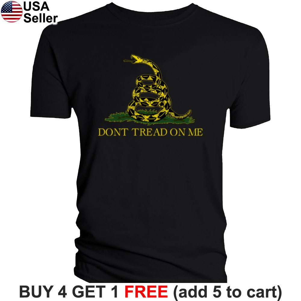 Dont Tread on Me T-Shirt Snake Don’t Gadsden Flag USA Patriotic Political BTD01