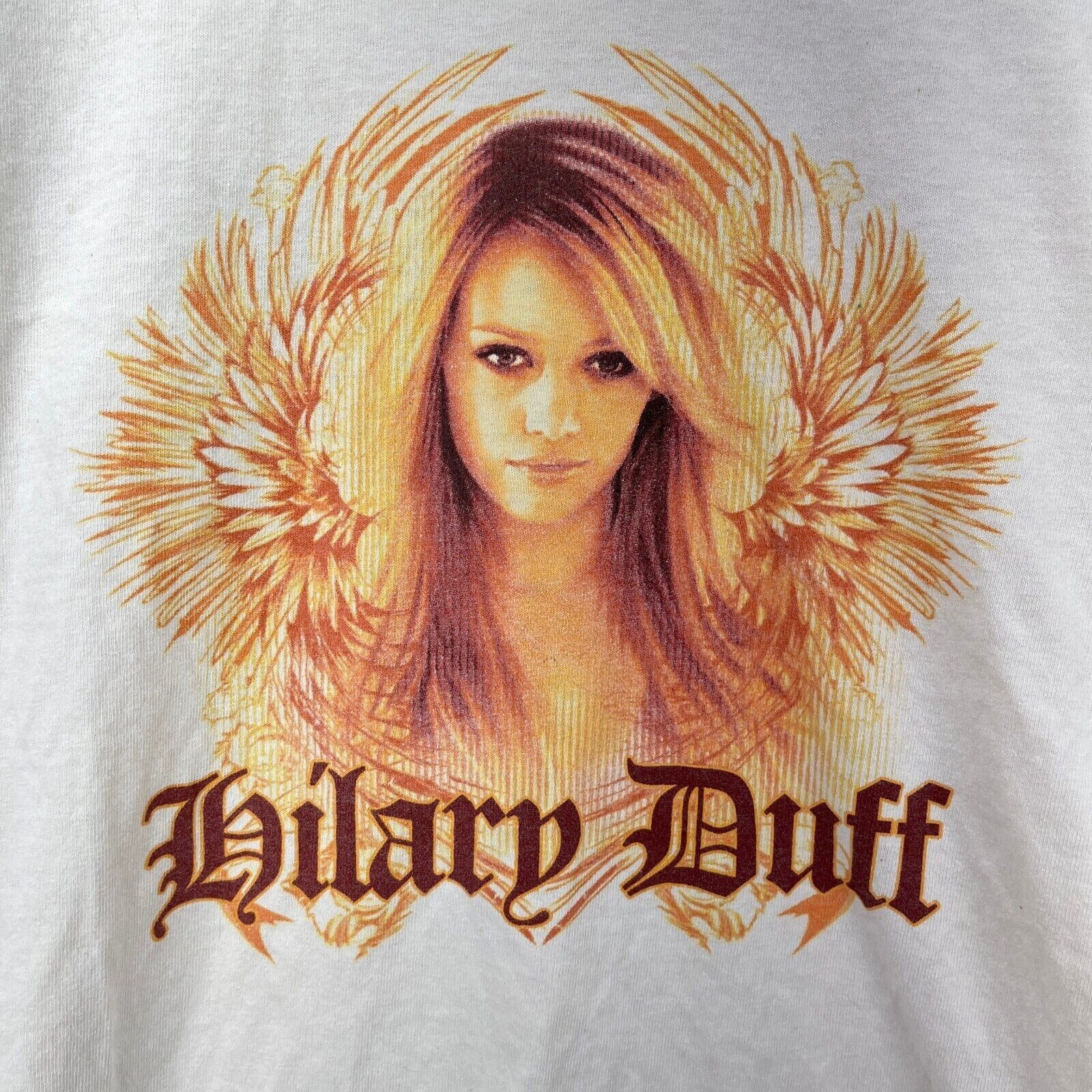 2 sides Vintage Hilary Duff 2005 Summer Concert Tour White T-shirt CA0740