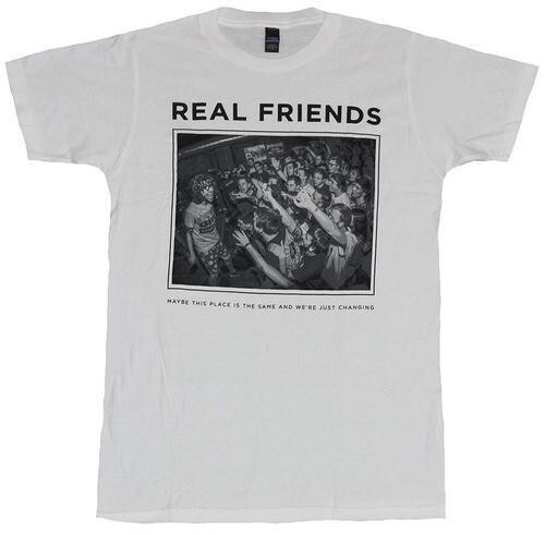 Real Friends Mens Concert Crowd Maybe This Place is the Same White Shirt New XS
