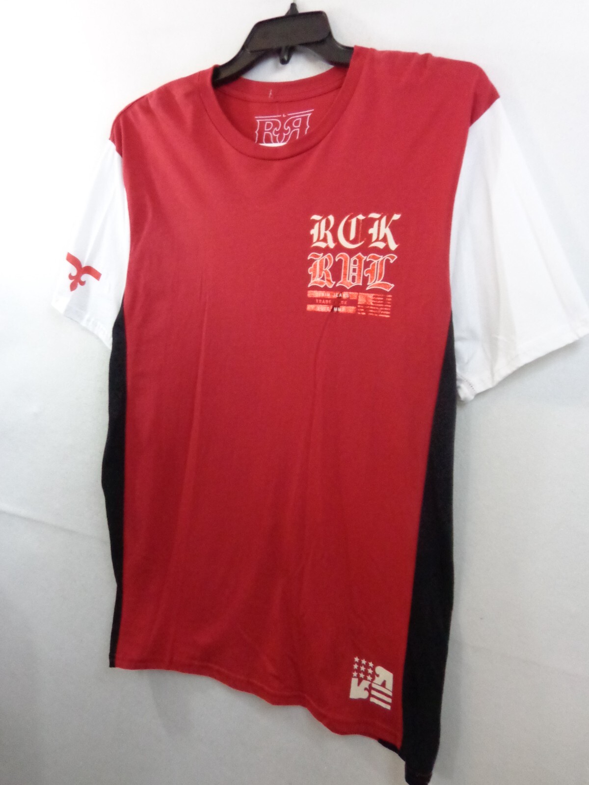 Rock Revival T Shirt Men’s L Red Short Sleeve Big Logo Double Sided New With Tag