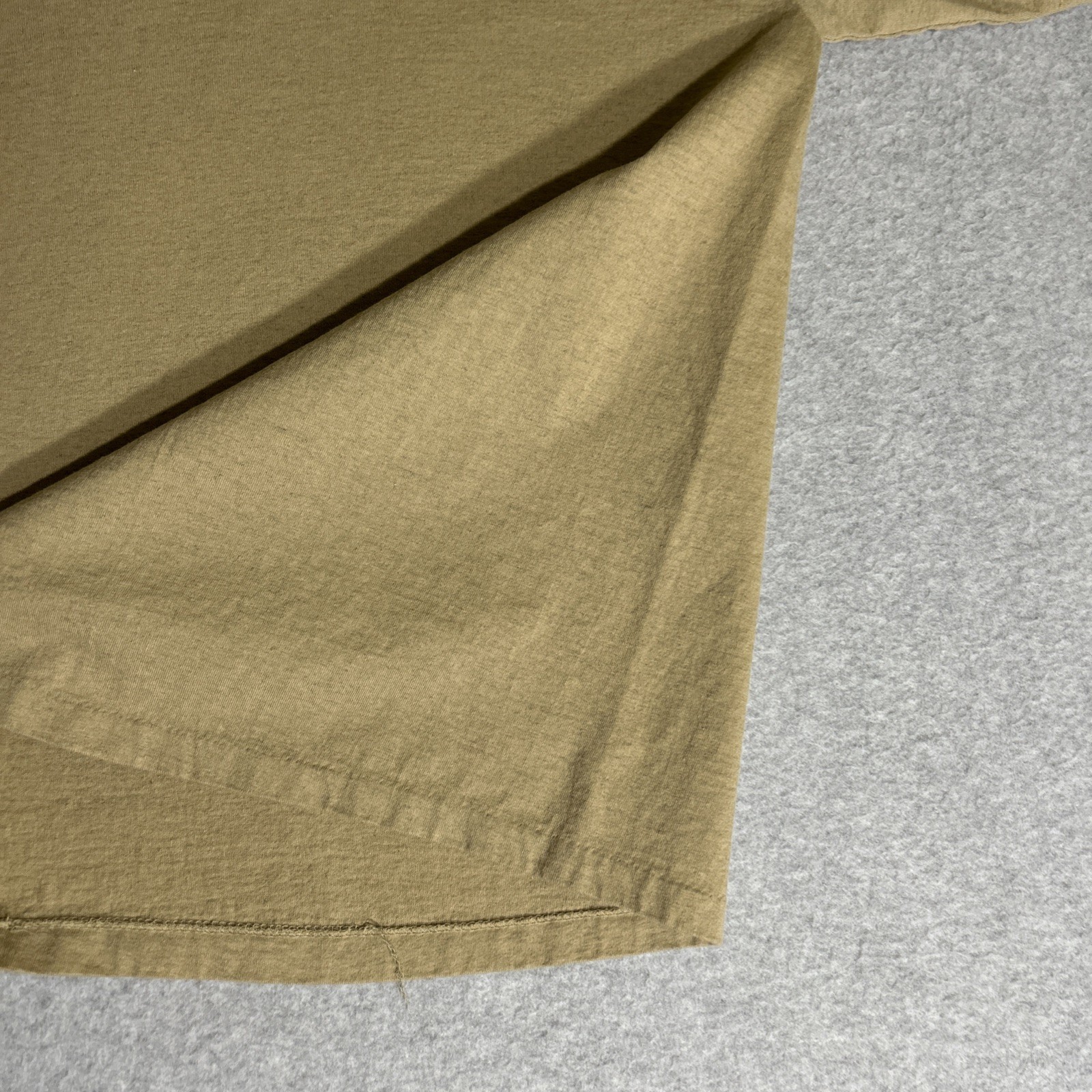 Vtg. 80s/90s Alore Single Stitch Blank Tan T-Shirt Small Made in USA Slub Cotton