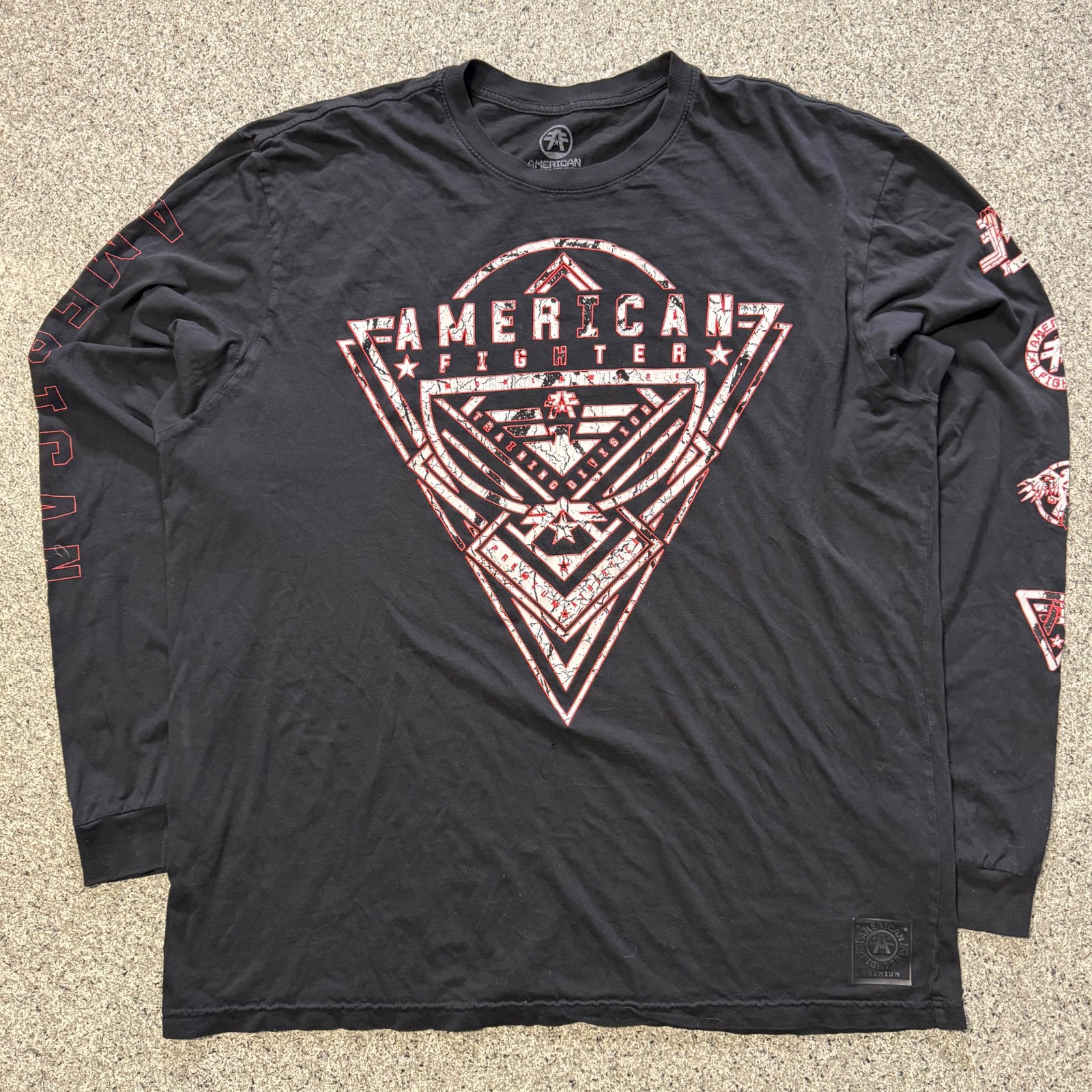 American Fighter Buckle T Shirt Mens 3XL Y2K MMA UFC Grunge Graphic Long Sleeve