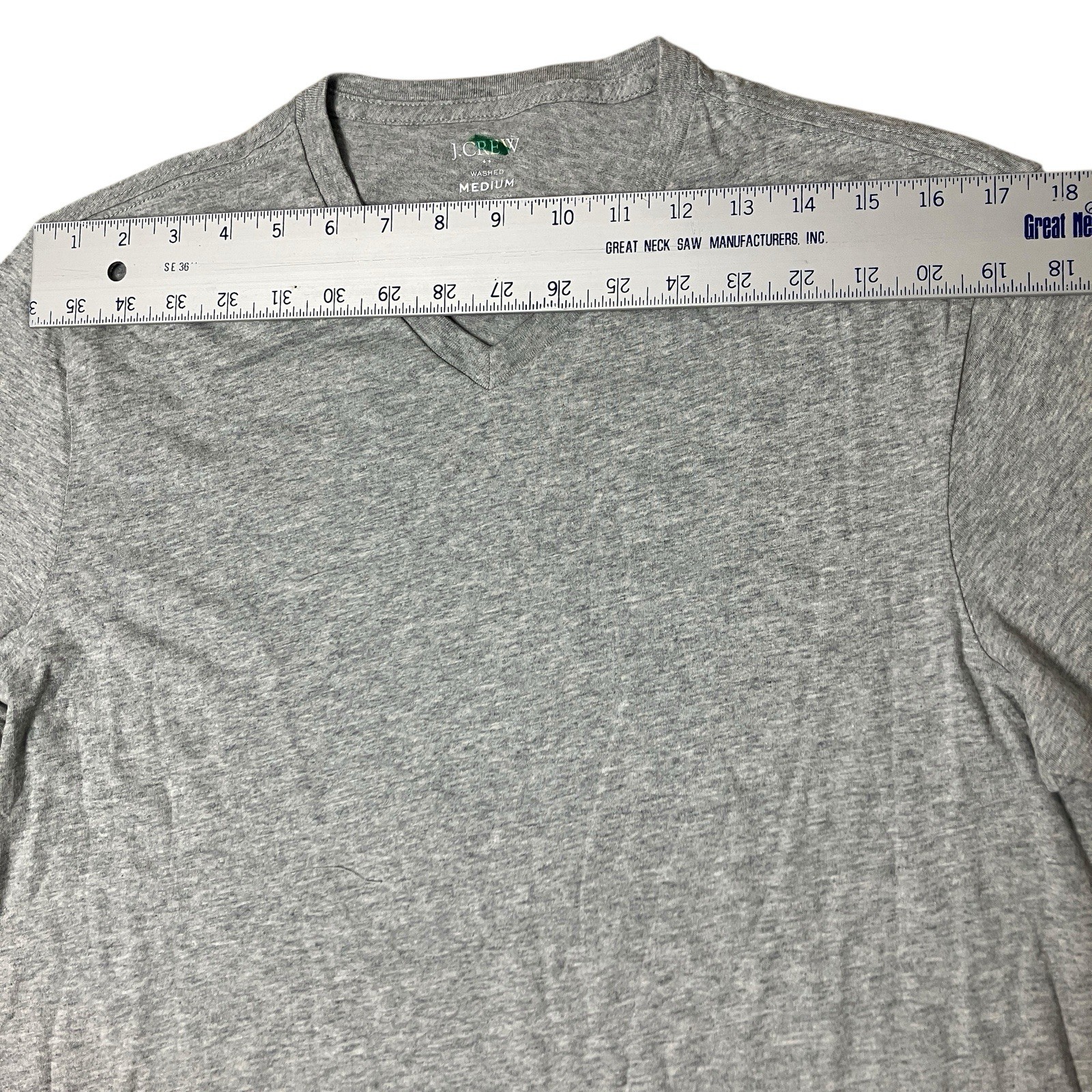 J Crew T-Shirt Mens M Gray Heather V-Neck Basic Washed Jersey Casual Minimalist
