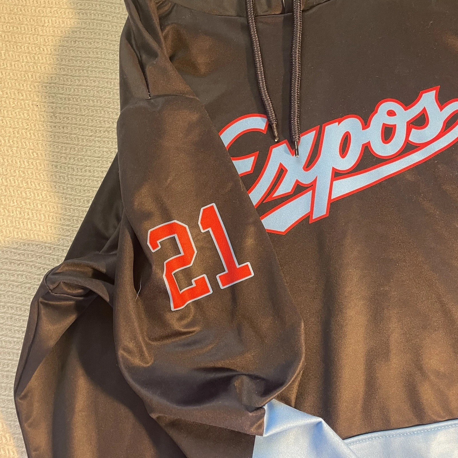 C&C Hoodie Sweatshirt Expos Logo Personalized #21 Bernardi On Back, Size Medium