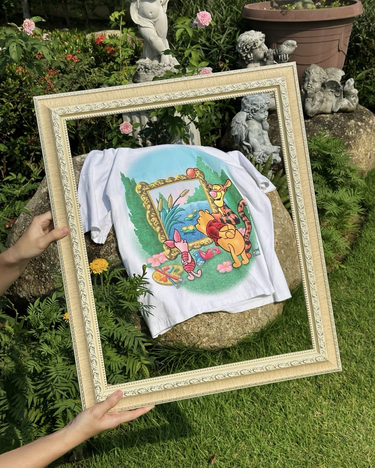 VINTAGE WINNIE THE POOH T-SHIRT 90S OSFA WHITE TIGGER RARE
