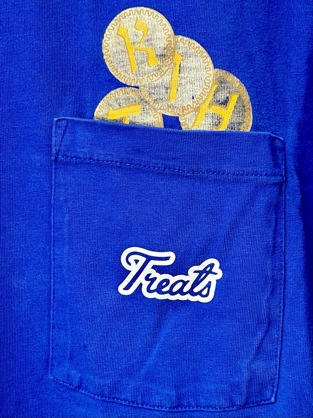 Pre-Owned Kith Treats Hanukkah Gelt Coins Pocket Tee – US Mens Medium