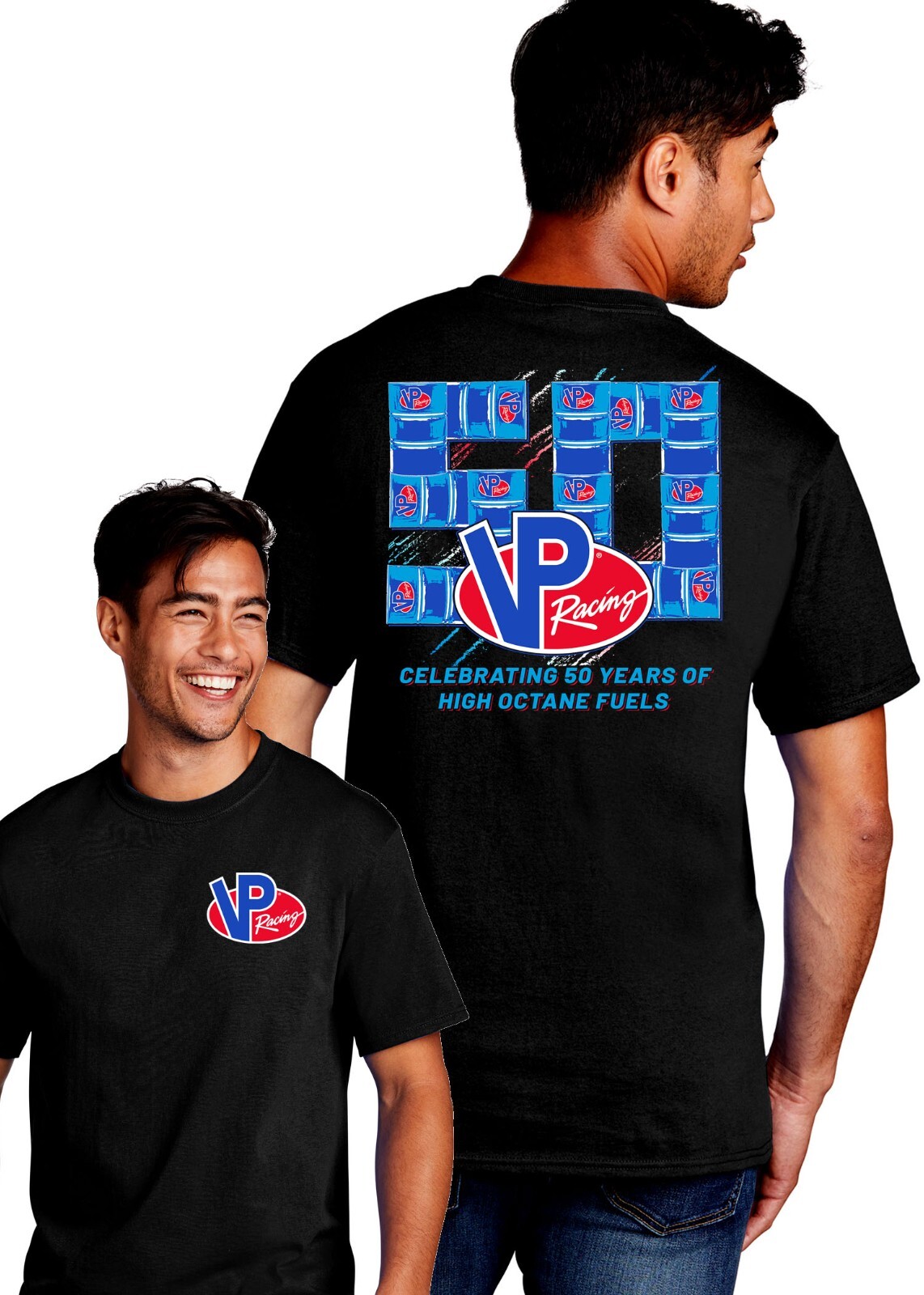 VP RACING 50 Years of Octane Fuels OFFICIAL LICENCED TEE *FREE SHIPPING *