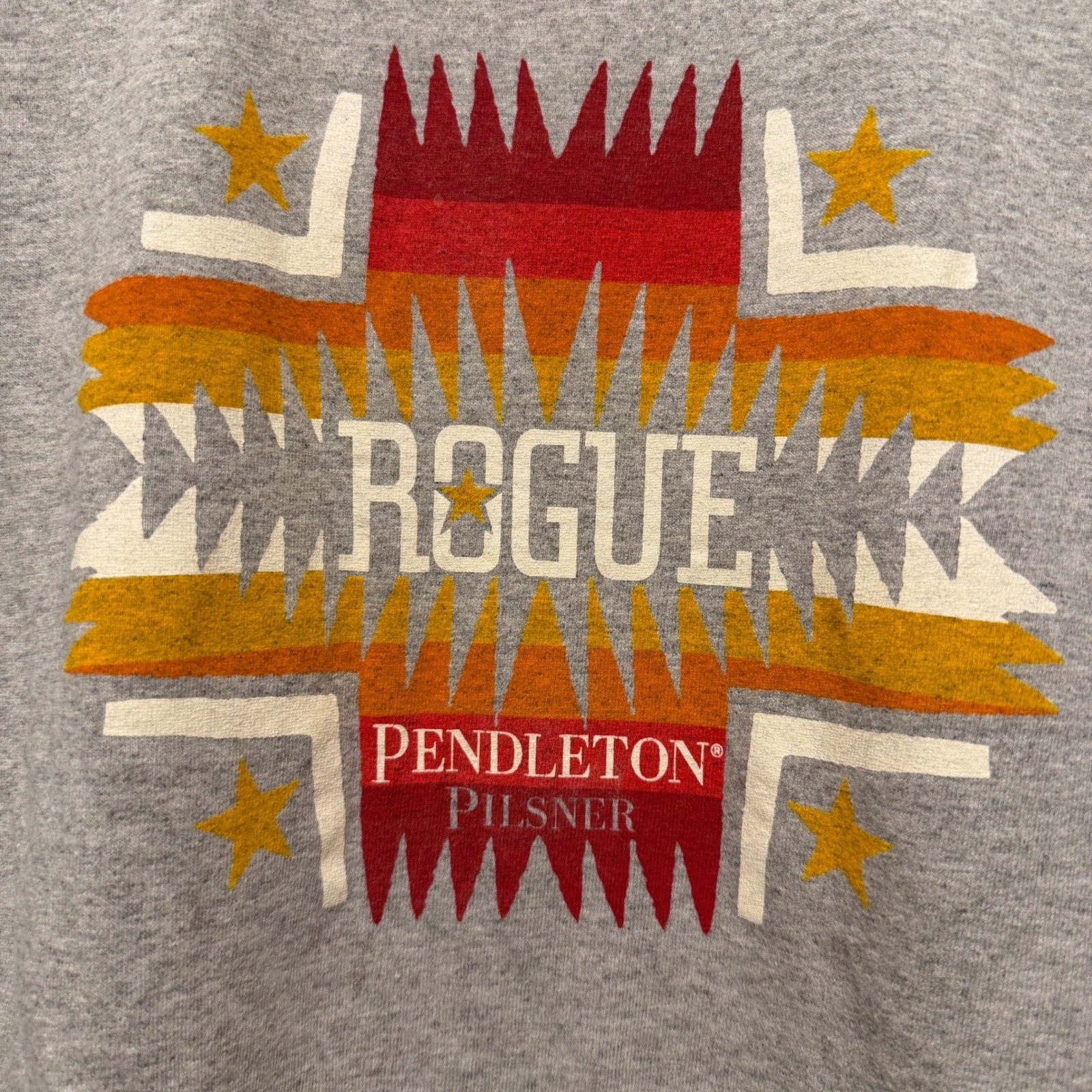 Pendleton Rogue Ales Pilsner Graphic T-Shirt Mens Large Gray Short Sleeve PNW