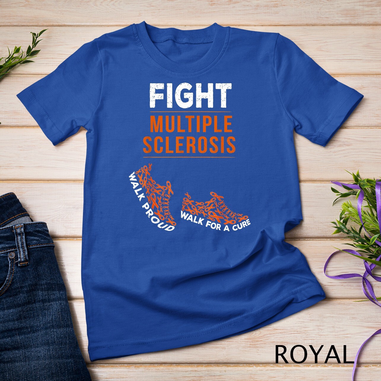 Fight Multiple Sclerosis MS Awareness Warrior Ribbon Unisex T-shirt