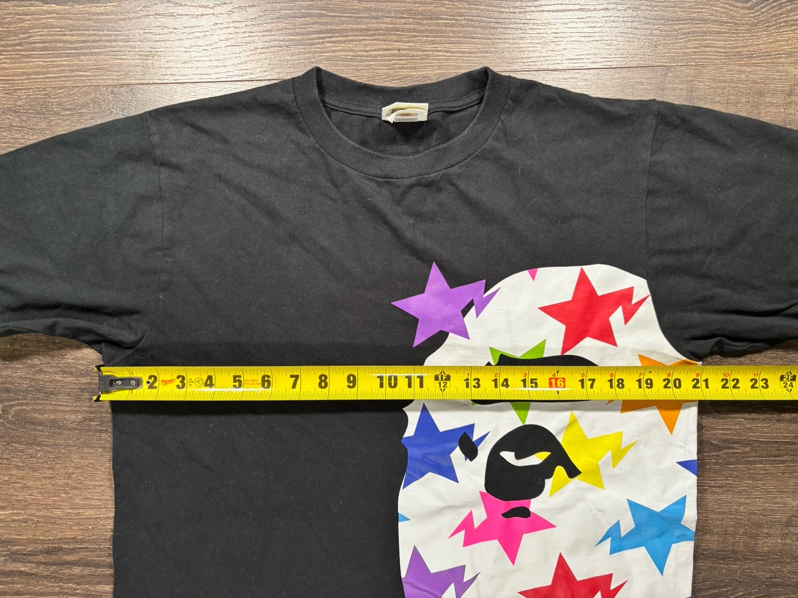 BAPE Ape Head Tee Black/Rainbow Star Camo Size M 100% Authentic Pre-Owned RARE