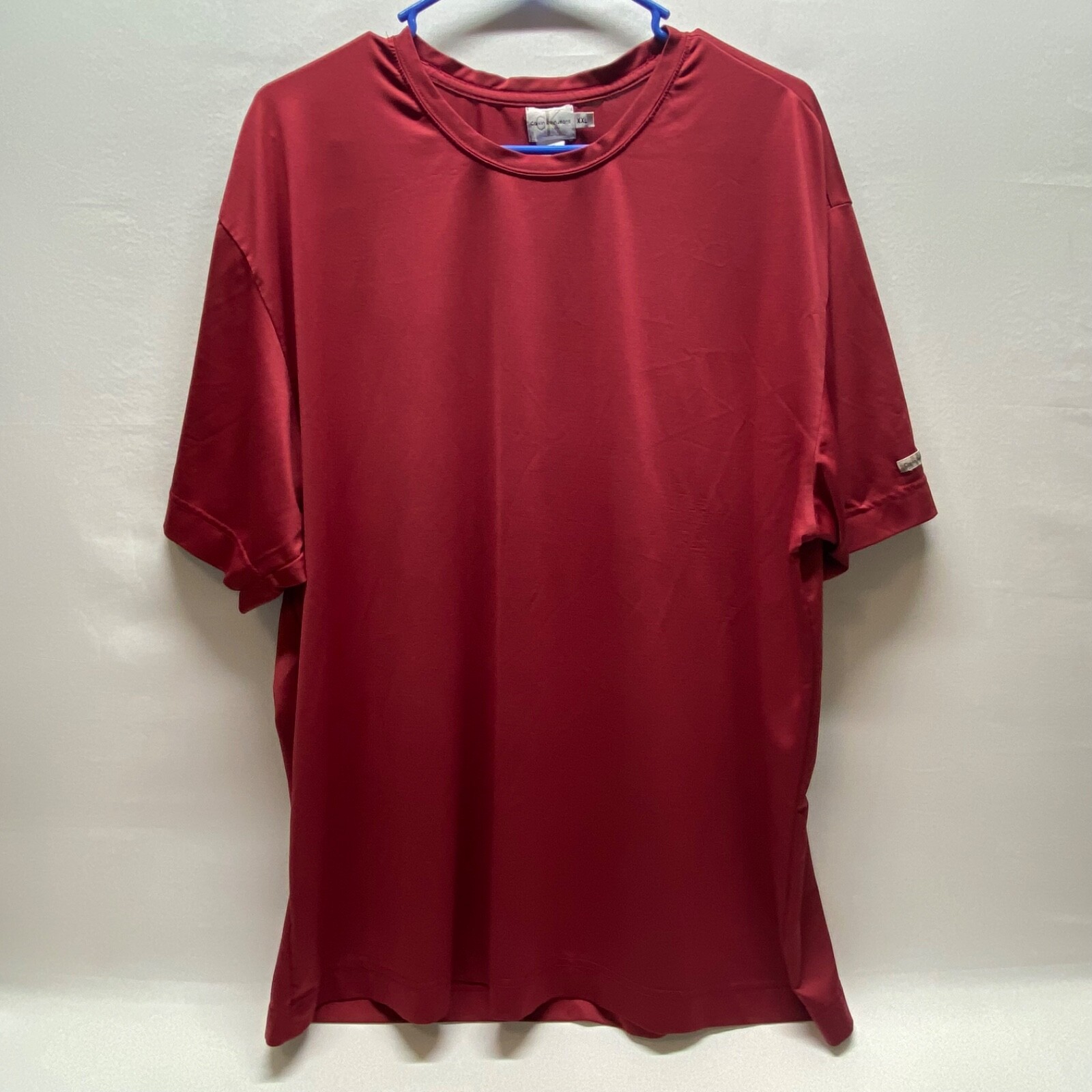 Calvin Klein Jeans Tee Men’s XXL Deep Red CK Performance Active Wear T-Shirt