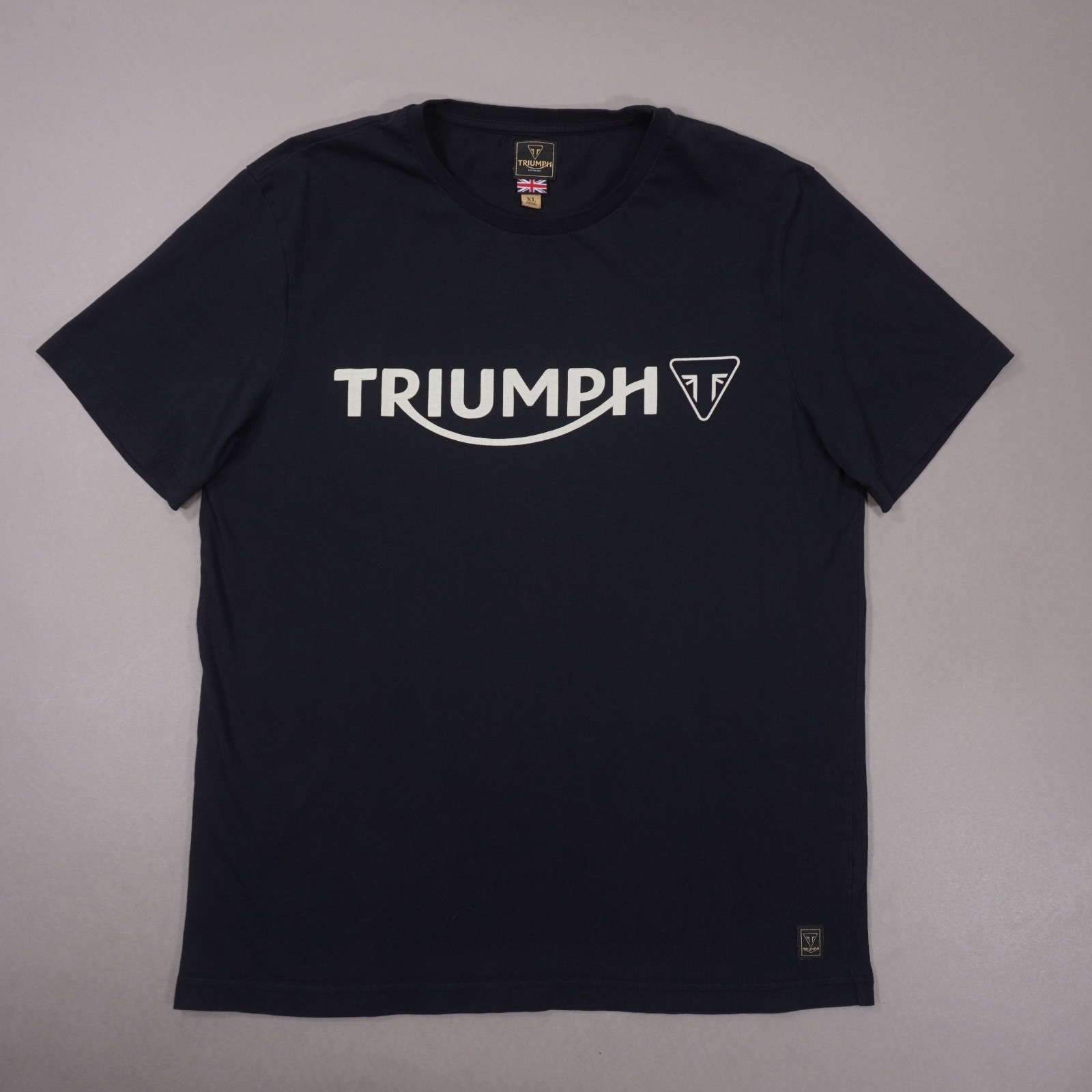 Triumph Motorcycles Official Merch Logo T Shirt Mens XL Black Cotton / Flaw