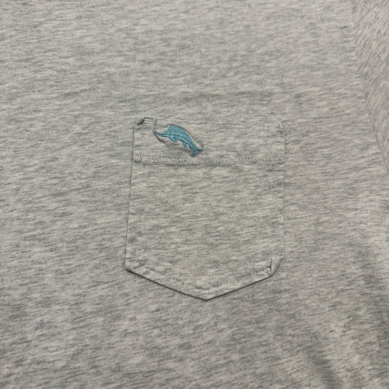 Tommy Bahama Mens Large Gray 100% Pima Cotton Pocket T-Shirt Marlin Logo L
